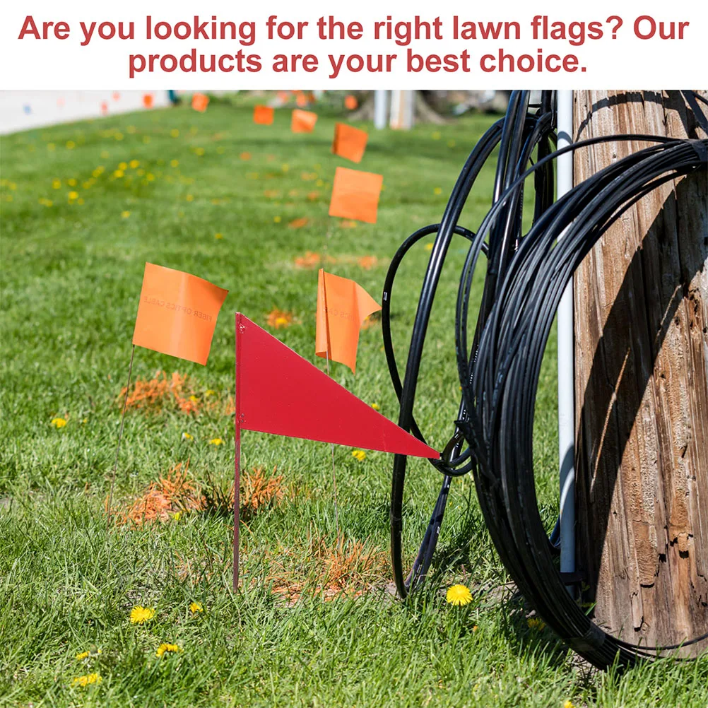 

5pcs Triangular Iron Flags Sturdy Marker Lawn Sprinkler Irrigation Yard Durable Pole Garden Sewer Camping Dog Training