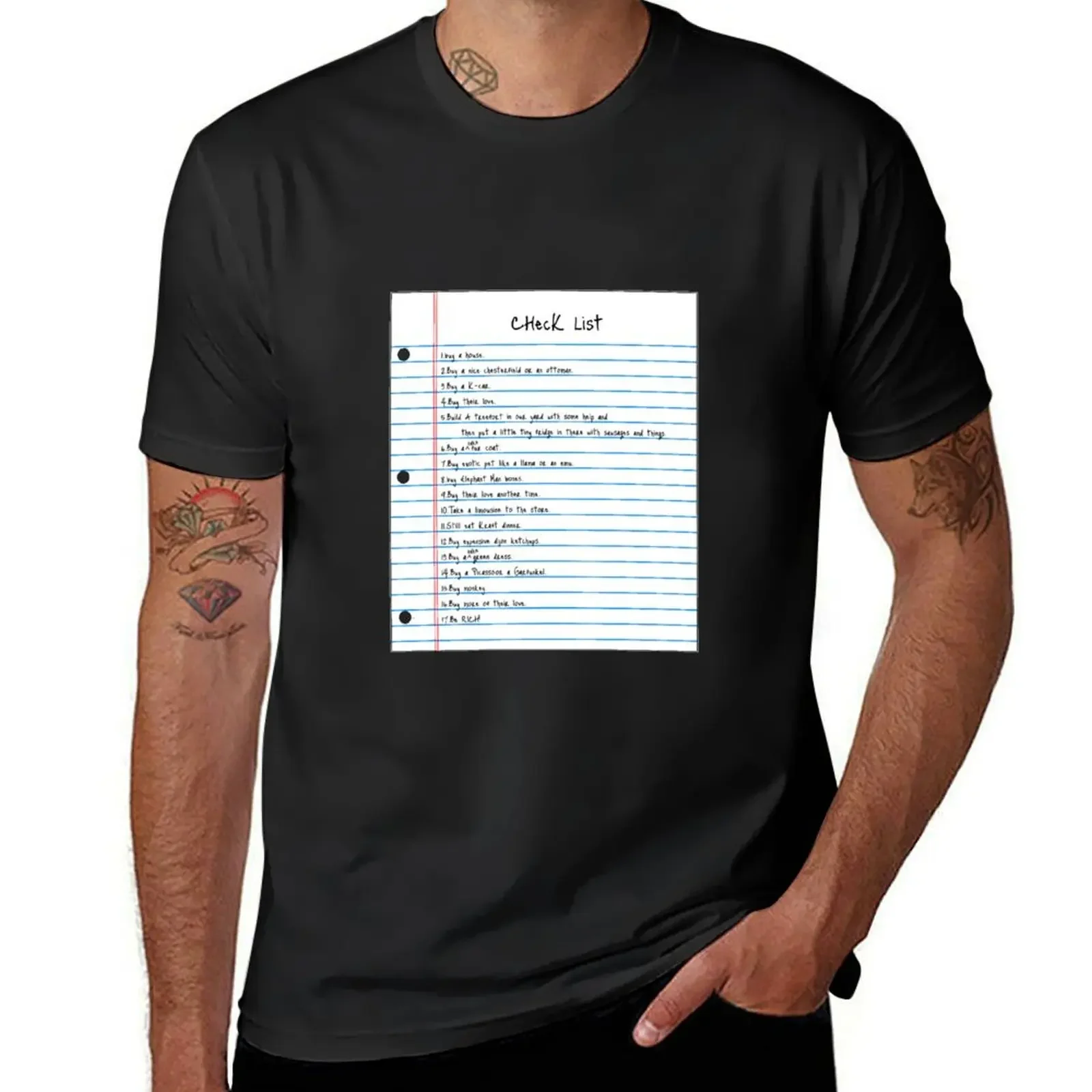 

Million Dollar Check List T-Shirt blanks tees hippie clothes mens white t shirts