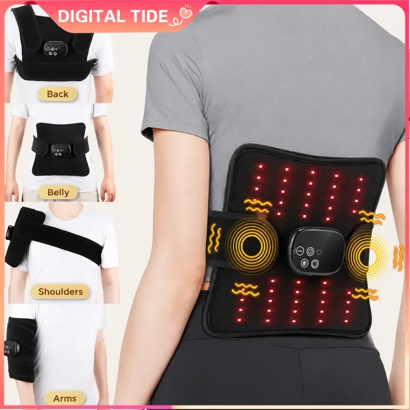 Electric Infrared Knee Pad Heating Vibration Massager Thermal Leg Joint Support Brace for Back Waist Wireless Relief