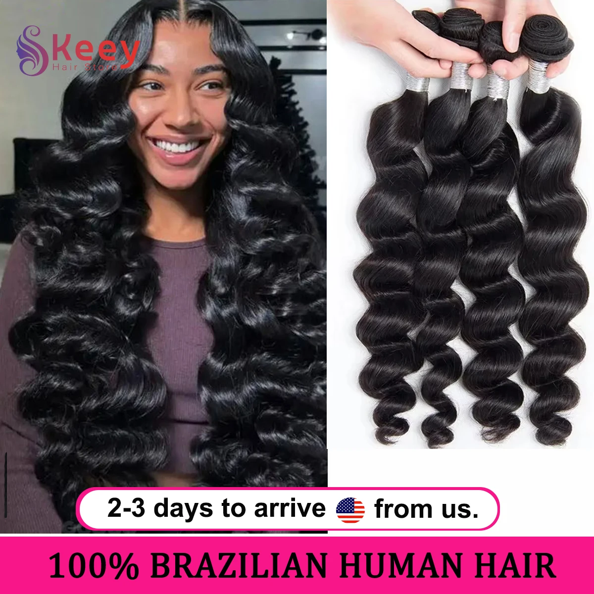 

30-дюймовые свободные пучки необработанных волос с глубокими волнами, человеческие волосы 16A, бразильские человеческие волосы Remy, вьющиеся волосы с двойным утком, 4/5/6 пучков