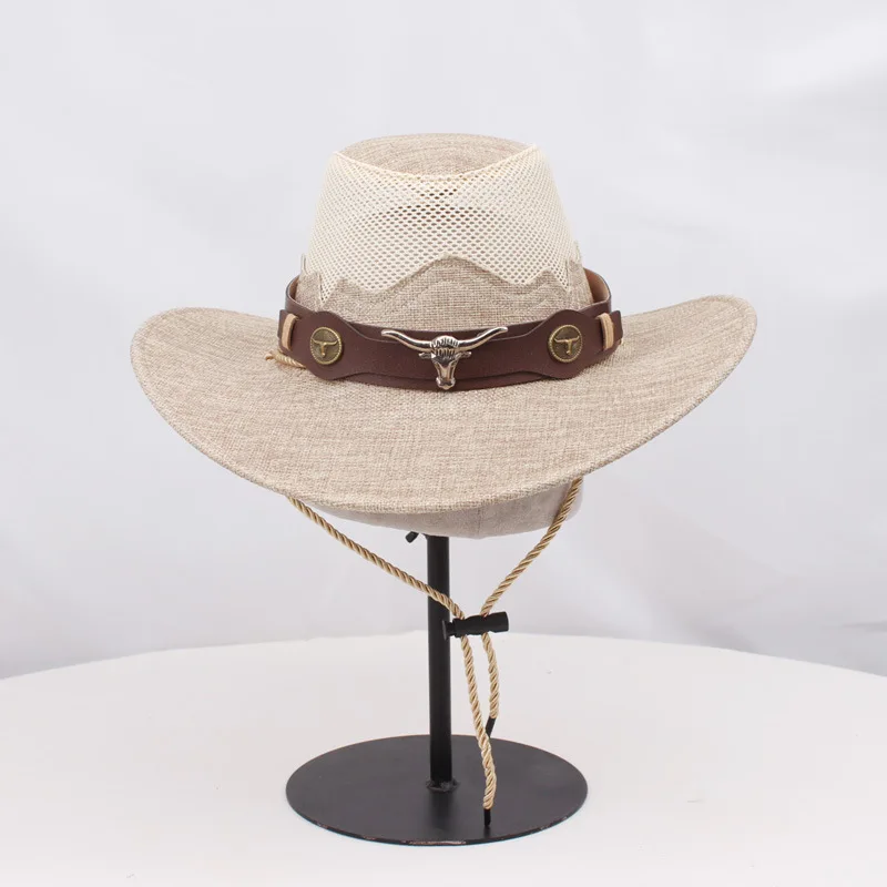 Western Cowboy Hat for Men and Women Couples Summer Outdoor Travel Sun Protection Vacation Beach Hat Tibetan Hat