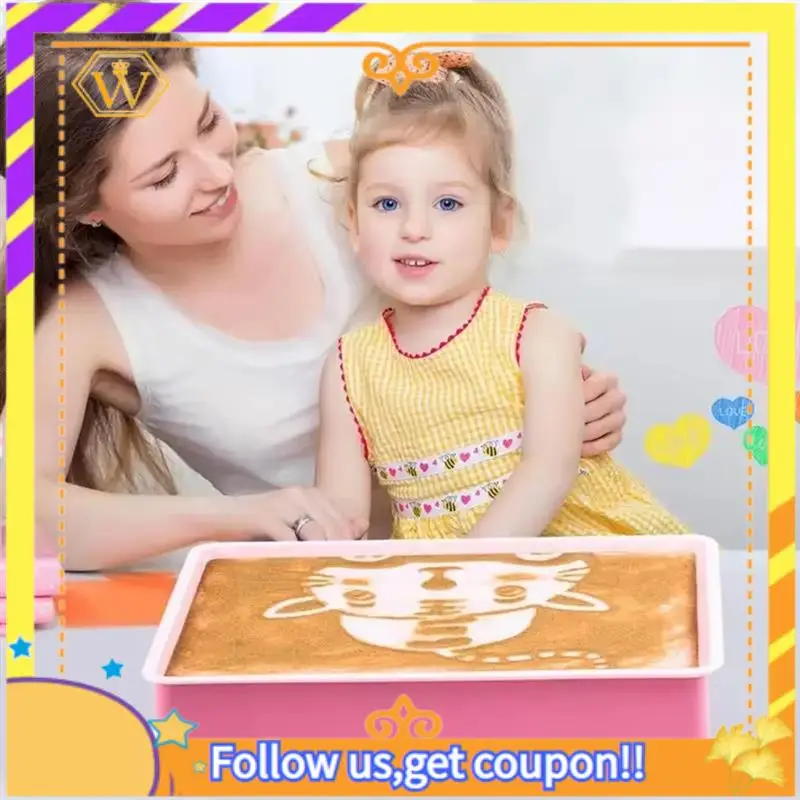 Latest-DIY Creativity Table Sand Art Drawing Light Box For Kids Mini Tabletop Lightbox With LED For Sand Art Holiday Xmas Pink