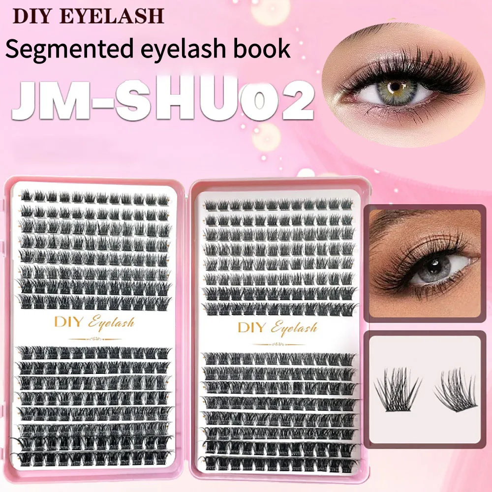 384本入りまつげエクステセット、つけまつげセグメント化ナチュラルまつげセット、シングルクラスター