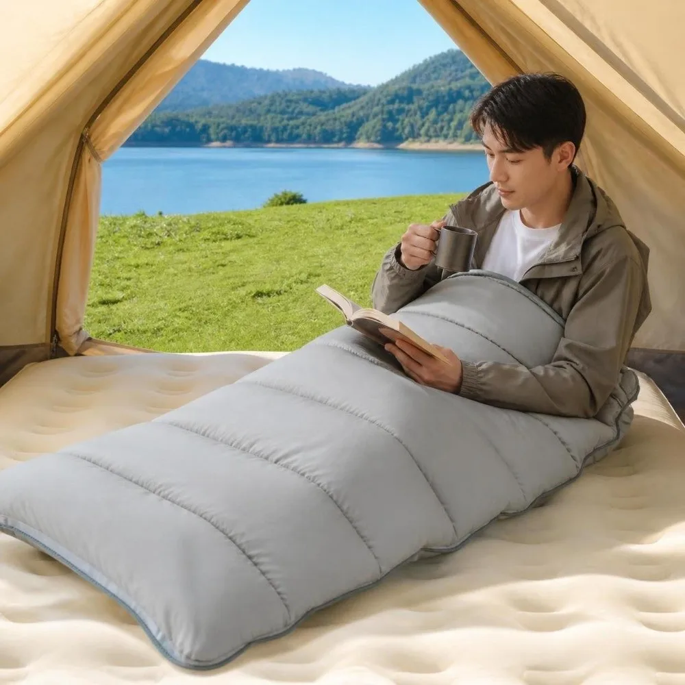 Ultralight Envelope Sleeping Bag Machine Washable Portable Cotton Sleeping Bag Warm Thermal Insulation Extendable Sleeping Bag