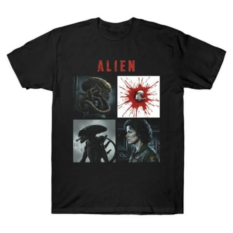 

Scary Xenomorph 0412 Sci-Fi Alien Gift T-Shirt Weyland LV-426 Horror movie Short Sleeve Graphic clothes All size tops S-6XL