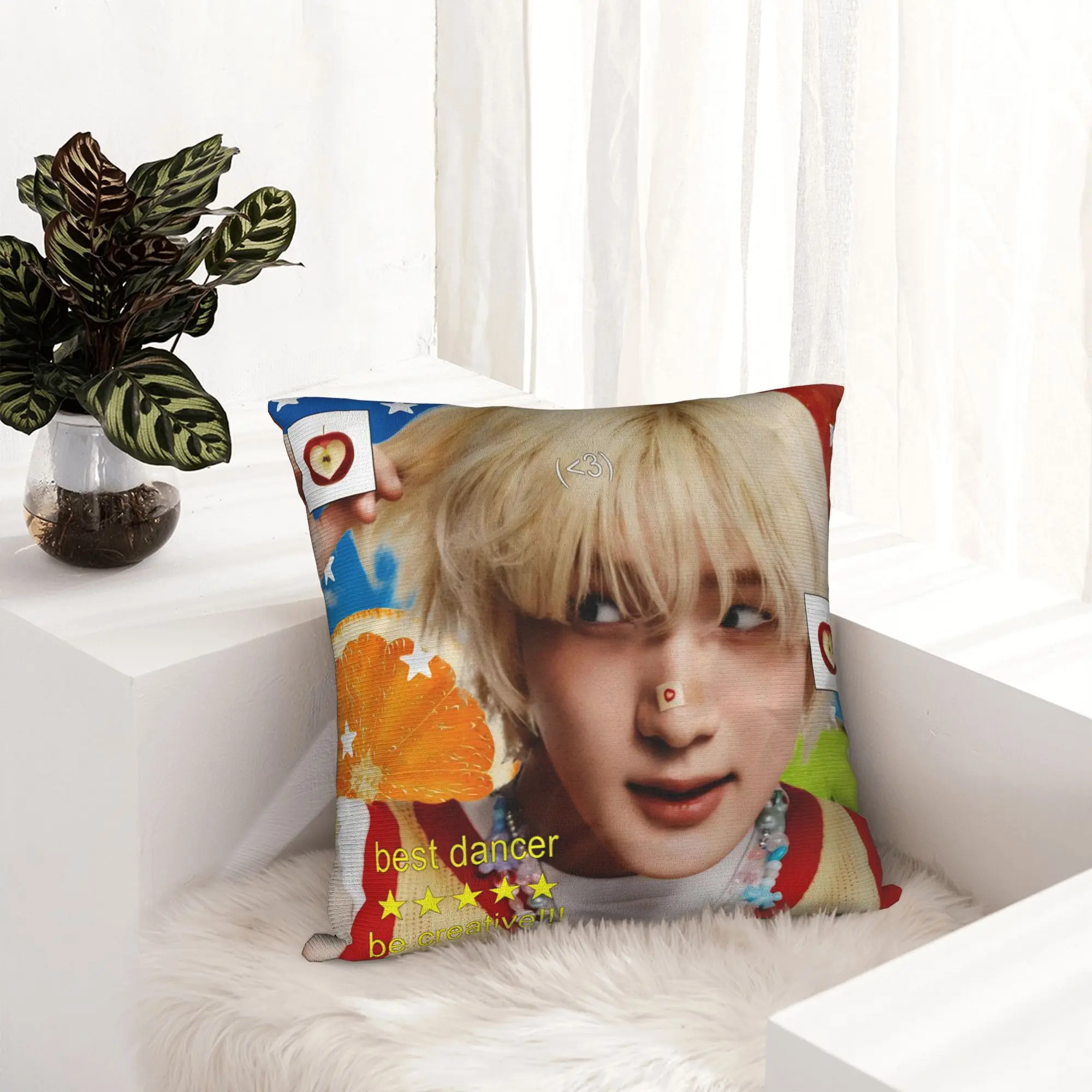 P1Harmony Kpop Group Soul Pillowcase Printing Polyester Cushion Cover Gift  Throw Pillow Case Cover Home Square 40X40cm