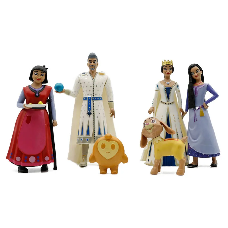 

6pcs /set Wish Action Figure Anime Figure Asha Princess Valentinoed Goat Stares King Qween Model Dolls Desktop Decor Kids Toys