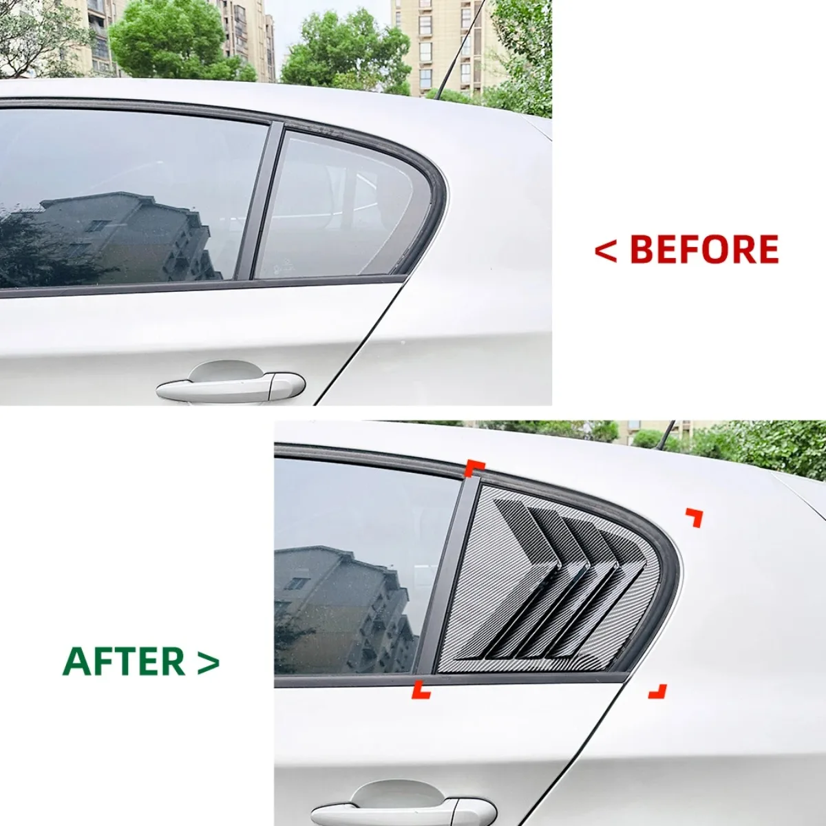 E87 louvers For BMW 1 Series E87 118i 120i 2005-2011 Car Rear Window Shutter Louver Blind Shade Sticker Trim Cover Body Kits