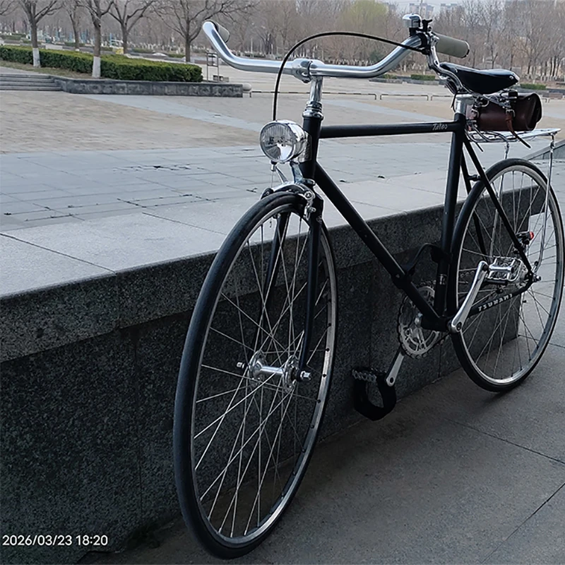 AliExpress NONE Retro Fixie Middle 25.4mm Clamp Diameter Handlebar Bicycle Aluminum Handle Bar About 52cm Length Vintage Bike Repair Parts