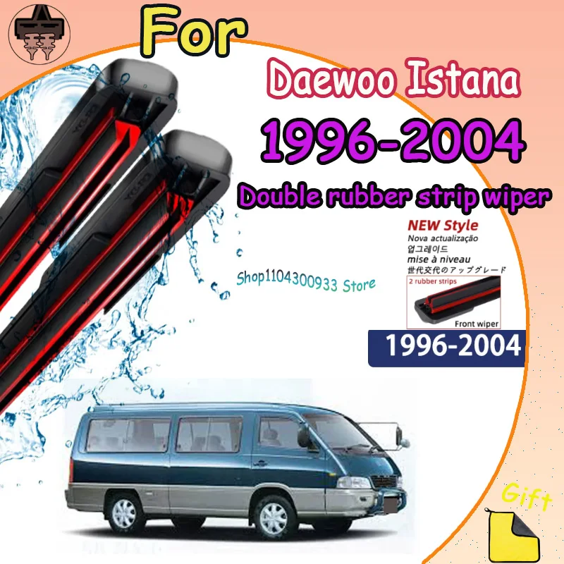 

Front Wiper Blades Car Windscreen Auto Window Accessories For Daewoo Istana 1996-2004 1997 1998 1999 Compatible Durable Silent