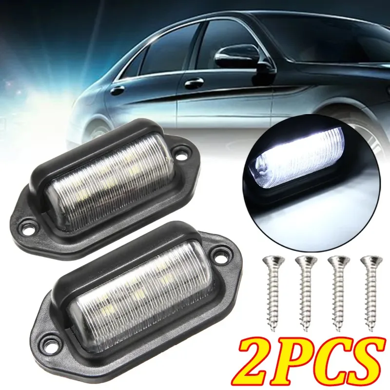 

Universal 6LED Car Truck License Plate Light 12V 24V Waterproof 500LM White LED For Trailer RV SUV Van Boat Motorcycle Parts