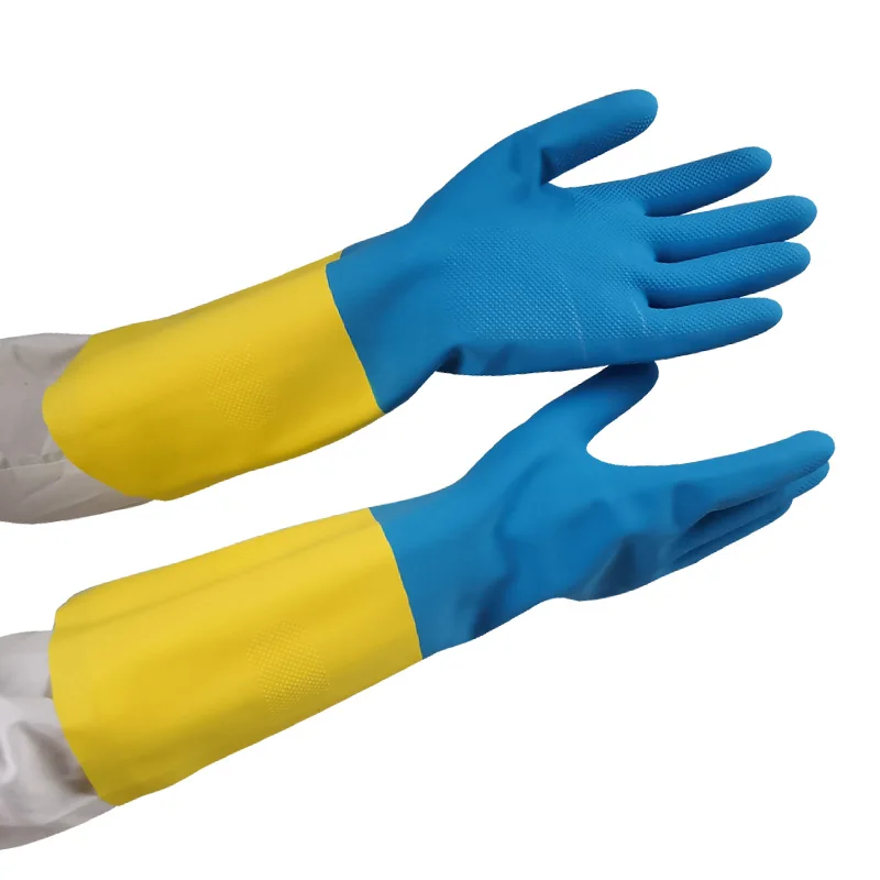 Cid and Alkali Resistant Cleaning for Household Scrubbe Repeatable Kitchen Dish Washing Rubber Gloves