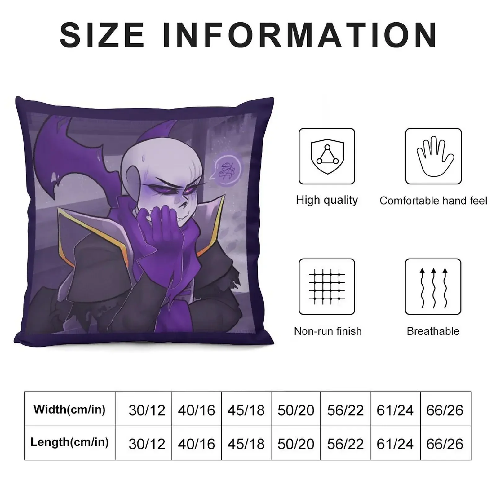 Undertale - SwapFell - Sans the NailBiter Throw Pillow Decorative Cushion Cover Christmas Pillow Covers pillow