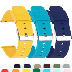 Quick Release Silicone Band 18mm 20mm 22mm Watch Strap for Men Women Universal Bracelet 14mm 16mm 24mm Soft Belts