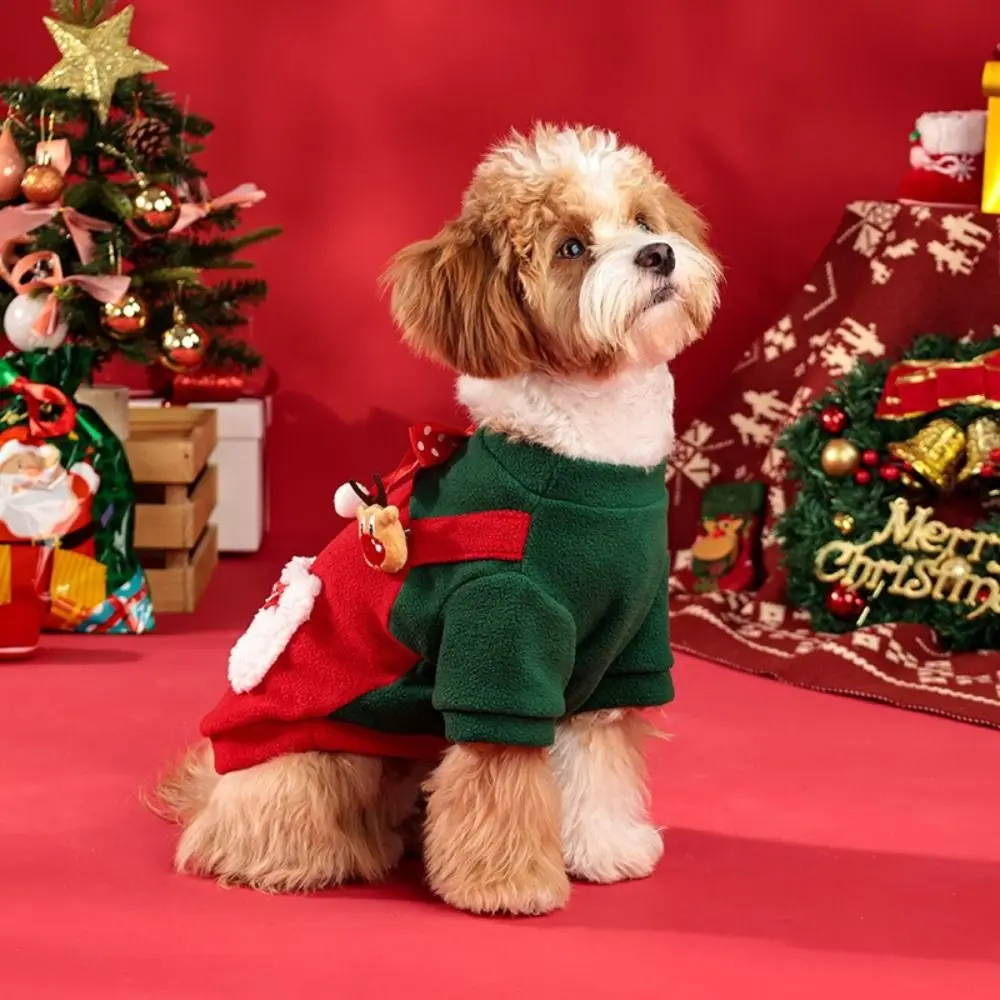 Pet Products Cartoon Puppy Kitten Christmas Clothing Cute Than Bear Pet Winter Clothing Thicker Santa Claus Pet Pullover Dogs