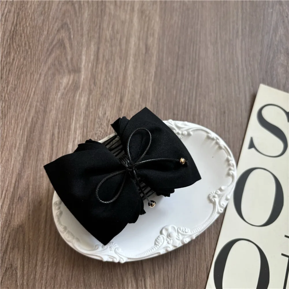 

Vintage Suede Bow Crab Clip Non-slip Jewelry Chamois Hair Claw Retro Elegant Bowknot Tassels Hair Clip Hair Styling Accessory