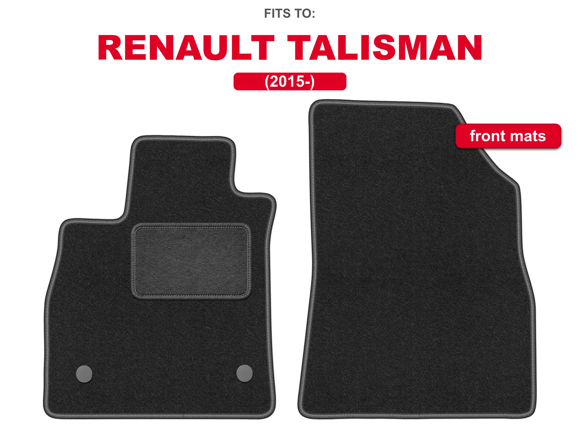Velours vloermatten voor: Renault Talisman 2015-Graphite set auto vloermatten voor voertuigvloer