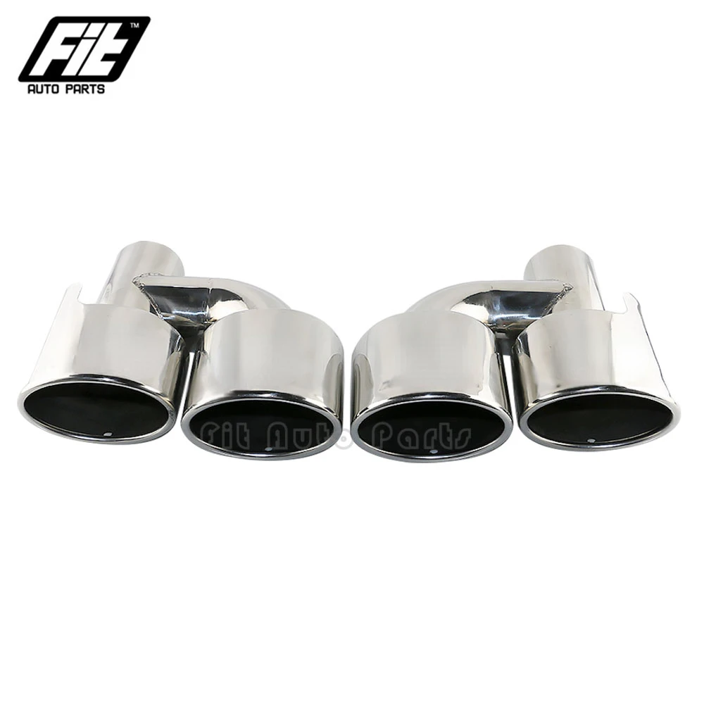 1PCS Stainless Steel Silver Exhaust Pipe car 2.5\'\' Inelt Oval dual exhaust tip for W204 C200 C260 Muffler tailpipe