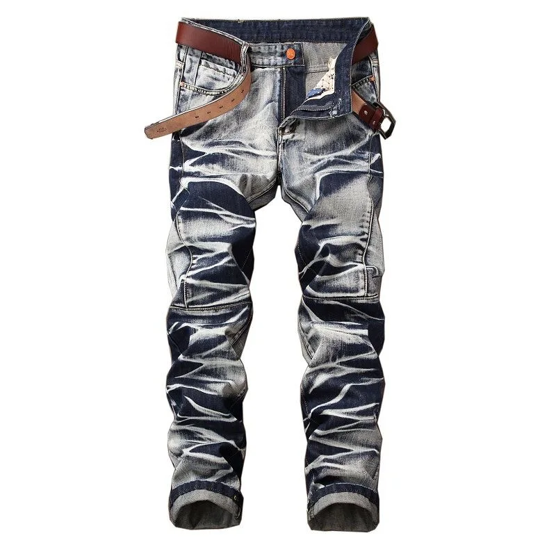 Pantaloni in denim a gamba dritta vintage americani di nuova tendenza della moda autunno e primavera per uomo Jeans sportivi elastici di alta qualità casual