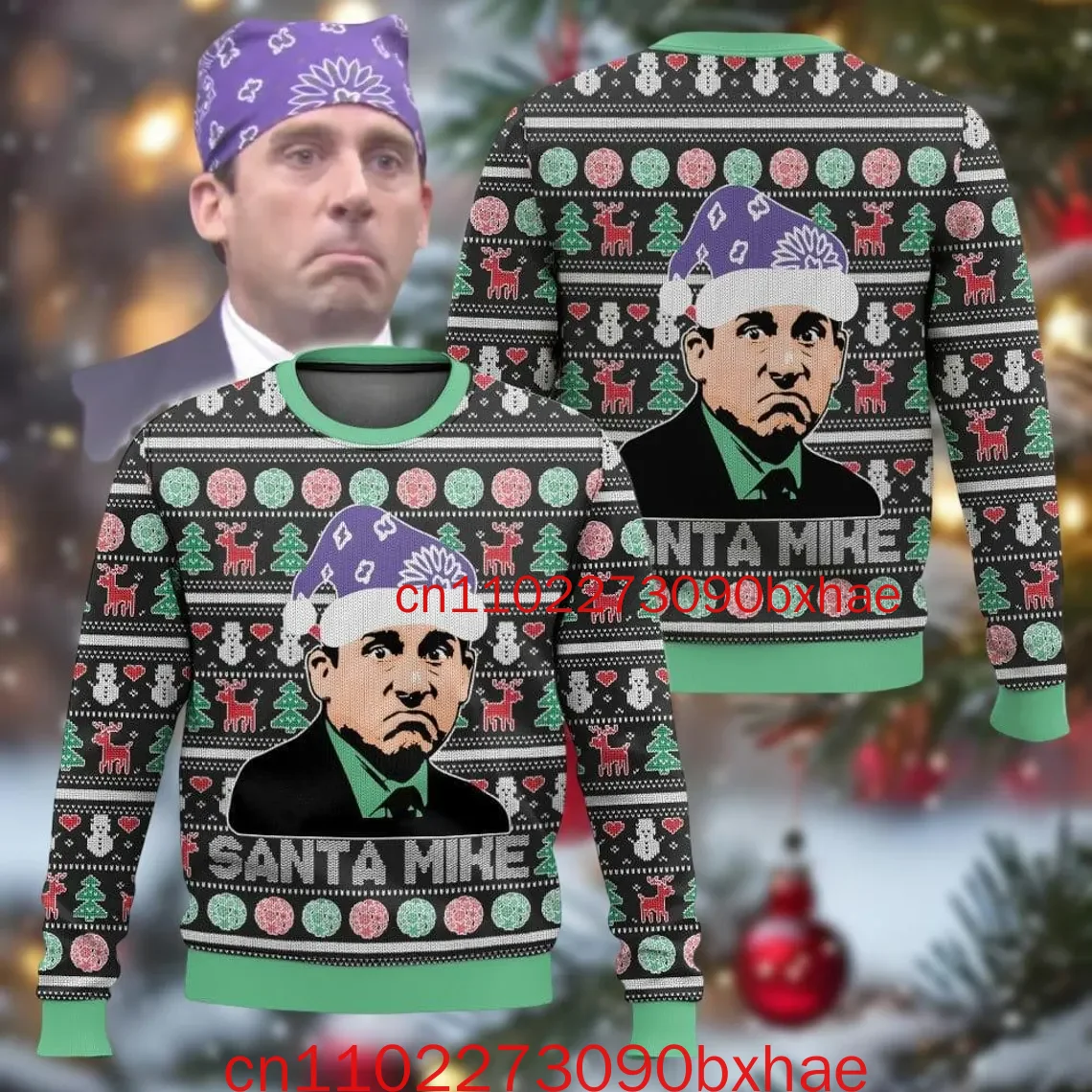 

Новый рождественский уродливый свитер 2025 года, осенне-зимний мужской и женский уродливый свитер с 3D принтом, повседневный трендовый пуловер с капюшоном