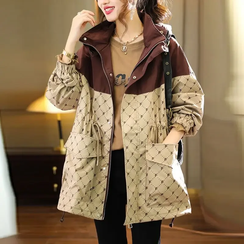 

New Autumn Winter Coat for Women Trench Coats Oversize Jackets Hooded Sportswear Korean Fashion Harajuku Retro