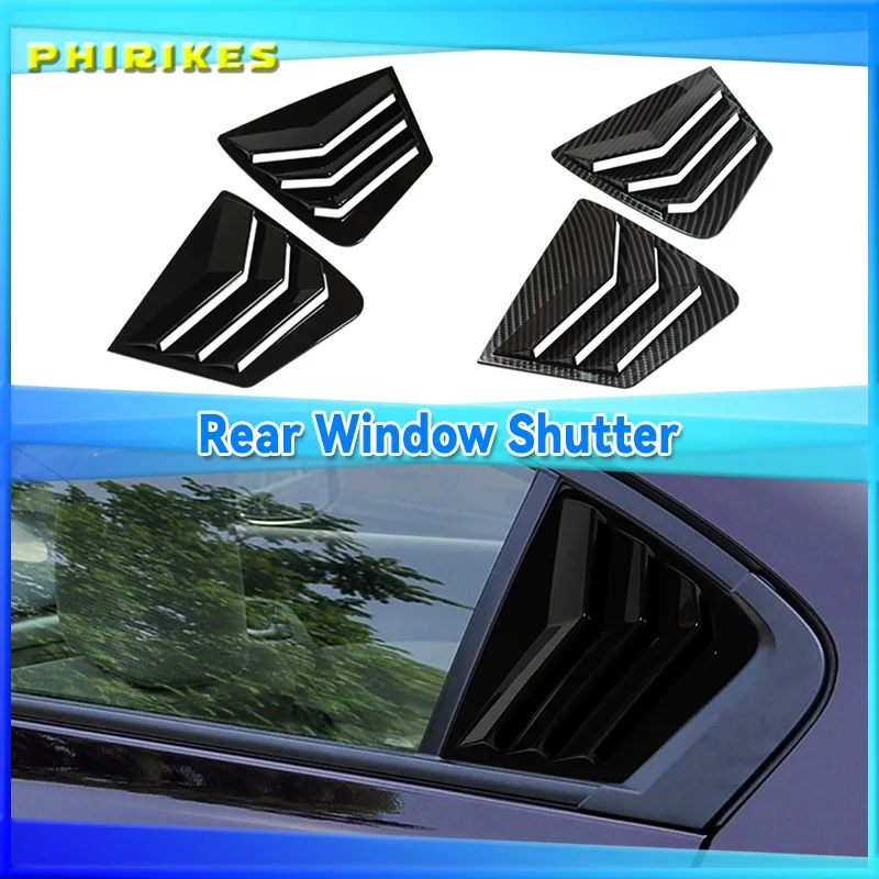 For Honda Civic 9th Gen 2011-2015 Sedan Rear Side Window Louvers Air Vent Scoop Shades Cover Trim Blinds Carbon Style