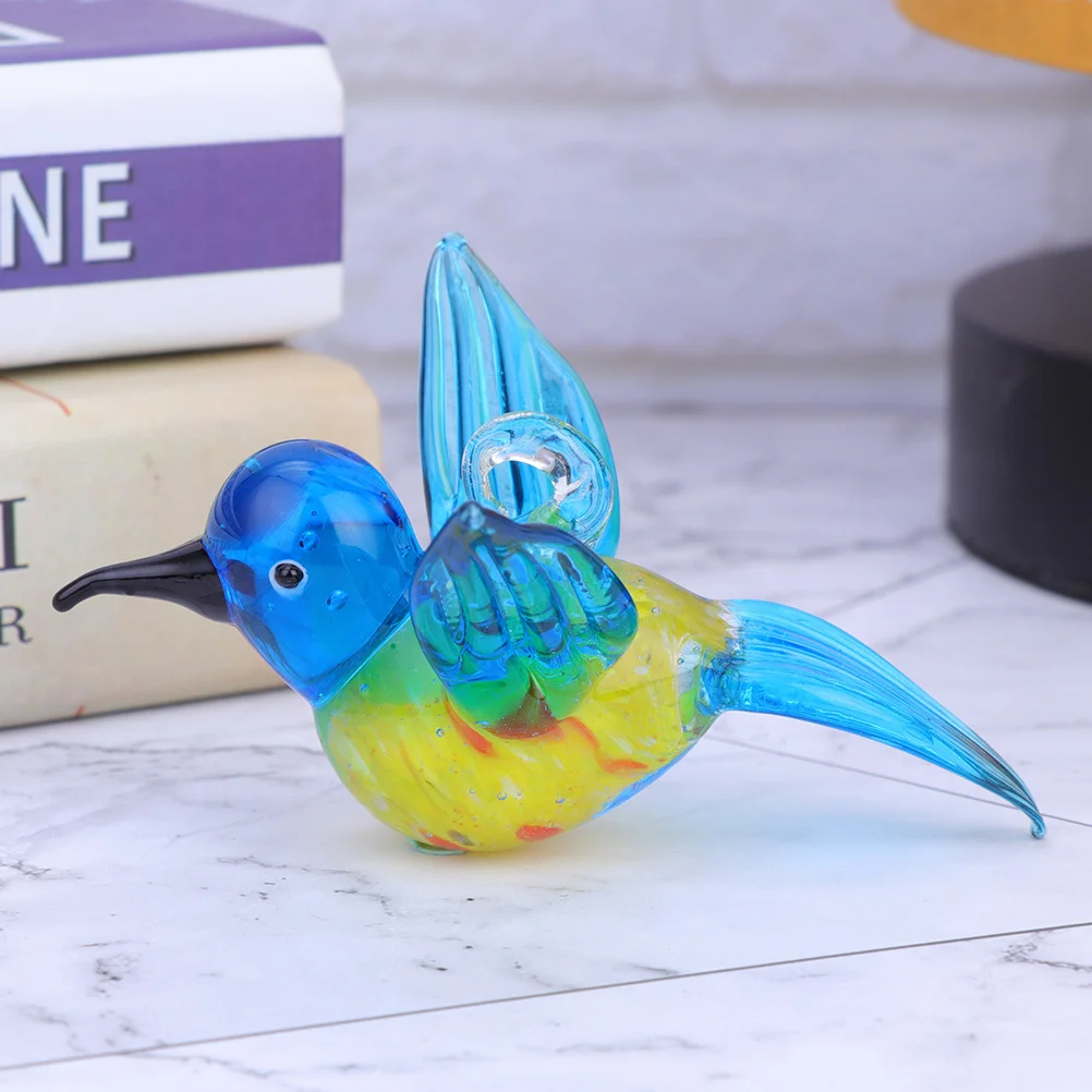 

2Pcs Glass Birds Hummingbird Decoration Shiny Hanging Adornment for Home Garden Indoor Outdoor Festival Holiday Christmas Gift