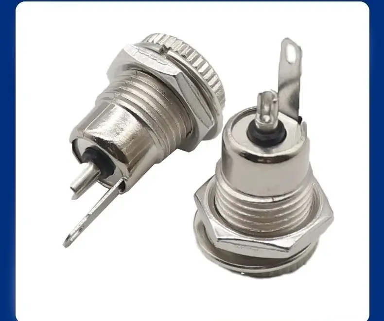 

【5-2PCS/LOT】 DC099 5.5*2.1 5.5*2.5 DC Power male plug Metal Jack Socket Female Panel Mount Connector DC-099