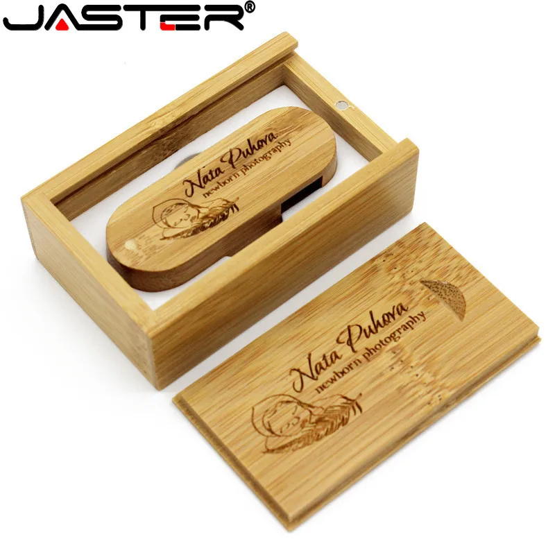 JASTER (1 PCS free LOGO) Wooden USB+ box USB Flash Drive pendrive 64GB 16G 32GB Memory stick for photography wedding gift