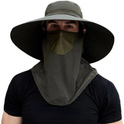 Chapeau de Cowboy Pliable à Grand Bord pour Homme, Protection du Visage et du Cou en Plein Air, Anti-UV, Randonnée, Pêche, ander, Été, E27