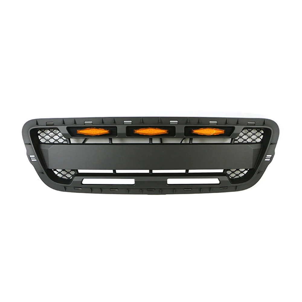 Car Modified ABS Front Bumper Mask Grille Racing Grill With LED Lights Auto Exterior Parts Black For Ford Ranger 2001 2002 2003