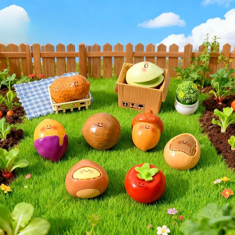 8 Styles Cute Nut Resin Charms Miniature Dollhouse Decor DIY Play Food Blind Bag Desktop Ornament Craft