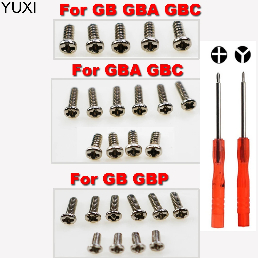 

YUXI For Gameboy Advance screw for GBA GBC GB GBP Game Console Shell With Screwdriver Tool