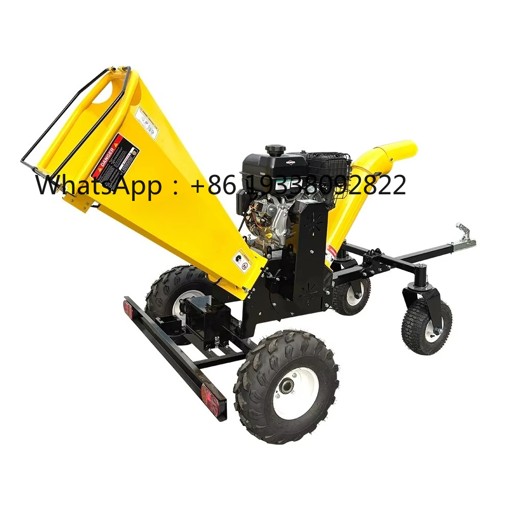 

Towable 360° Rotating Discharge Wood Chipper 13.5HP E-start Drum Type Tree Branch Shredder Chipper With Wheels