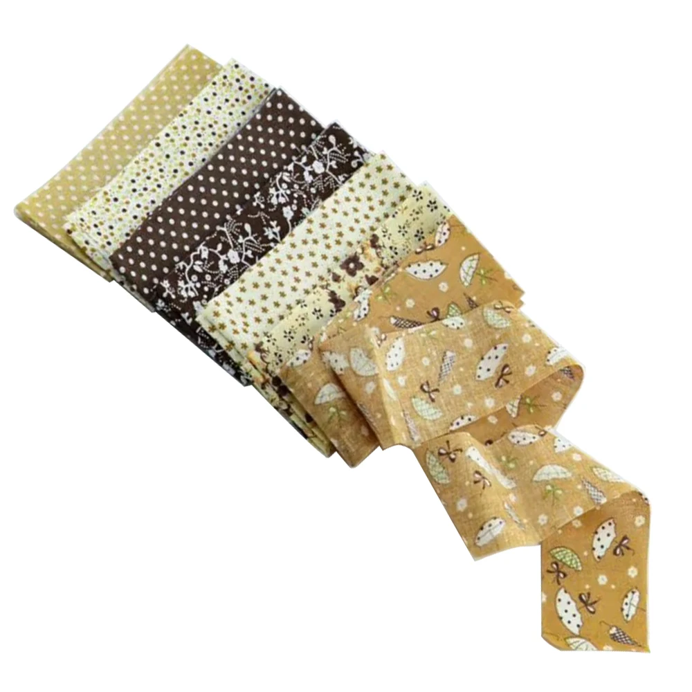 Dropship New Arrivals 7PCS/Lot 100% Cotton Jelly Roll Coffee for Sets Quilting Fabric Trips Handmade Patchwork Sewing 5cmx100cm