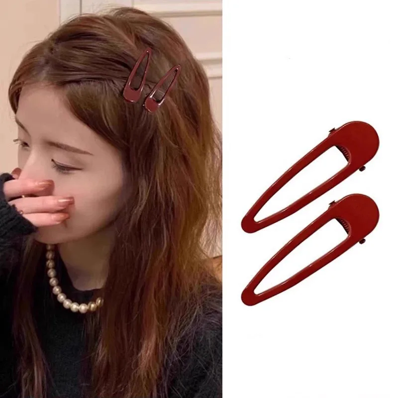 2Pcs  duckbill clip hair clips anti slip and durable rectangular hair clips elegant and simple braided hair accessories