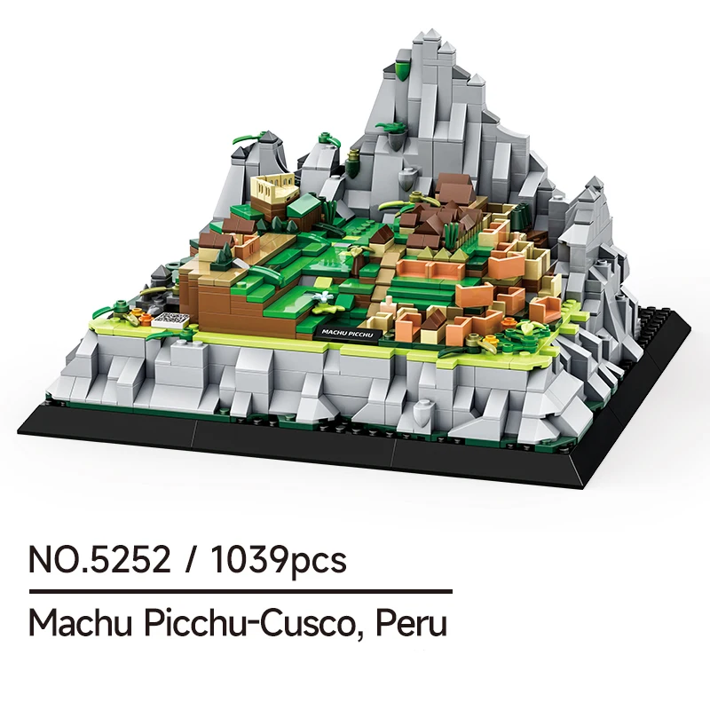 MOC Peruvian Landmark Set, 1039 Pcs DIY Mountain Ruins for Home Office Decor & Gift