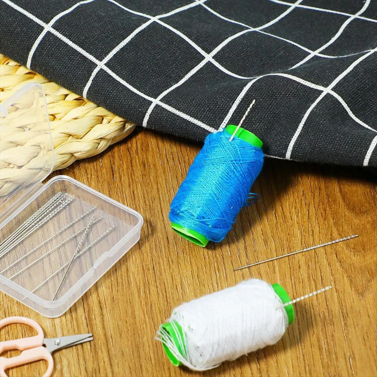 A45I 15 قطعة إبرة إصلاح بعقبة إصلاح الحياكة والأداة المنسوجة 2.36X0.03 بوصة إصلاح الخياطة أداة الحرفية الخياطة خياطة إبرة