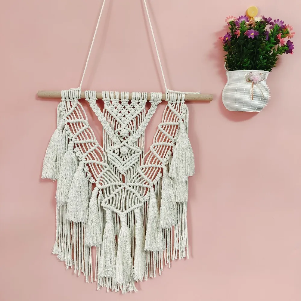

Fringe Tassels Macrame Wall Tapestry Hand Woven Headboard Tapestry Wall Hanging Macrame Backdrop New Home Small Business Gifts