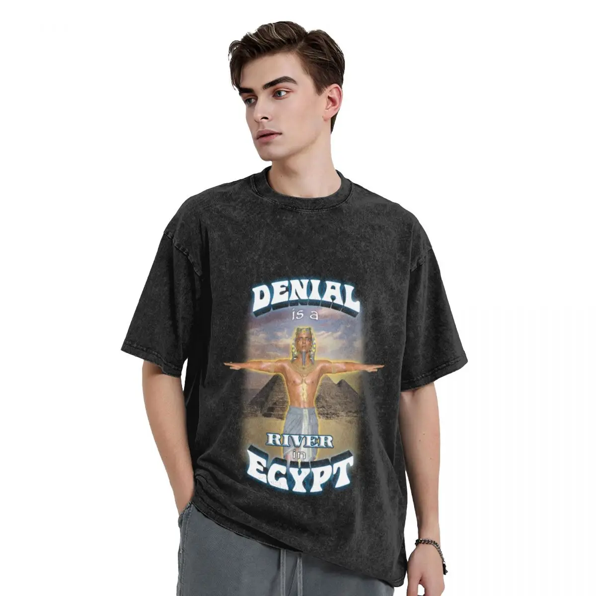 

Denial is a River in Egypt T-Shirt hippie clothes graphic tee shirt anime stuff plus sizes mens plain t shirts