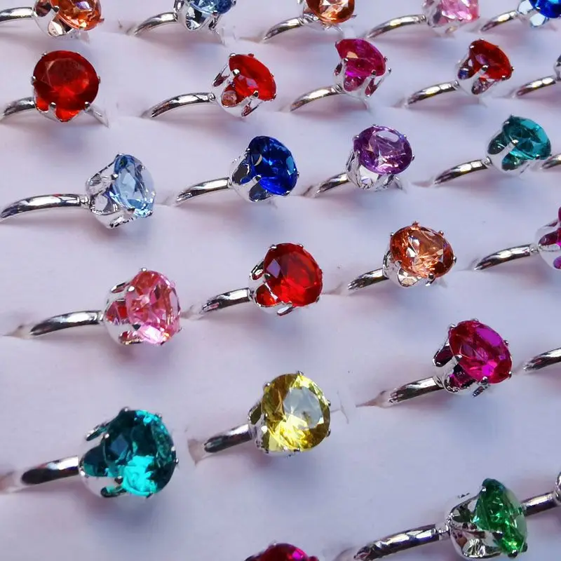 حلقات كرتون بلاستيكية مع شكل زهرة وفاكهة لامعة للأطفال صناديق فتح قابلة للتعديل ، لطيفة ، 5 * * #5