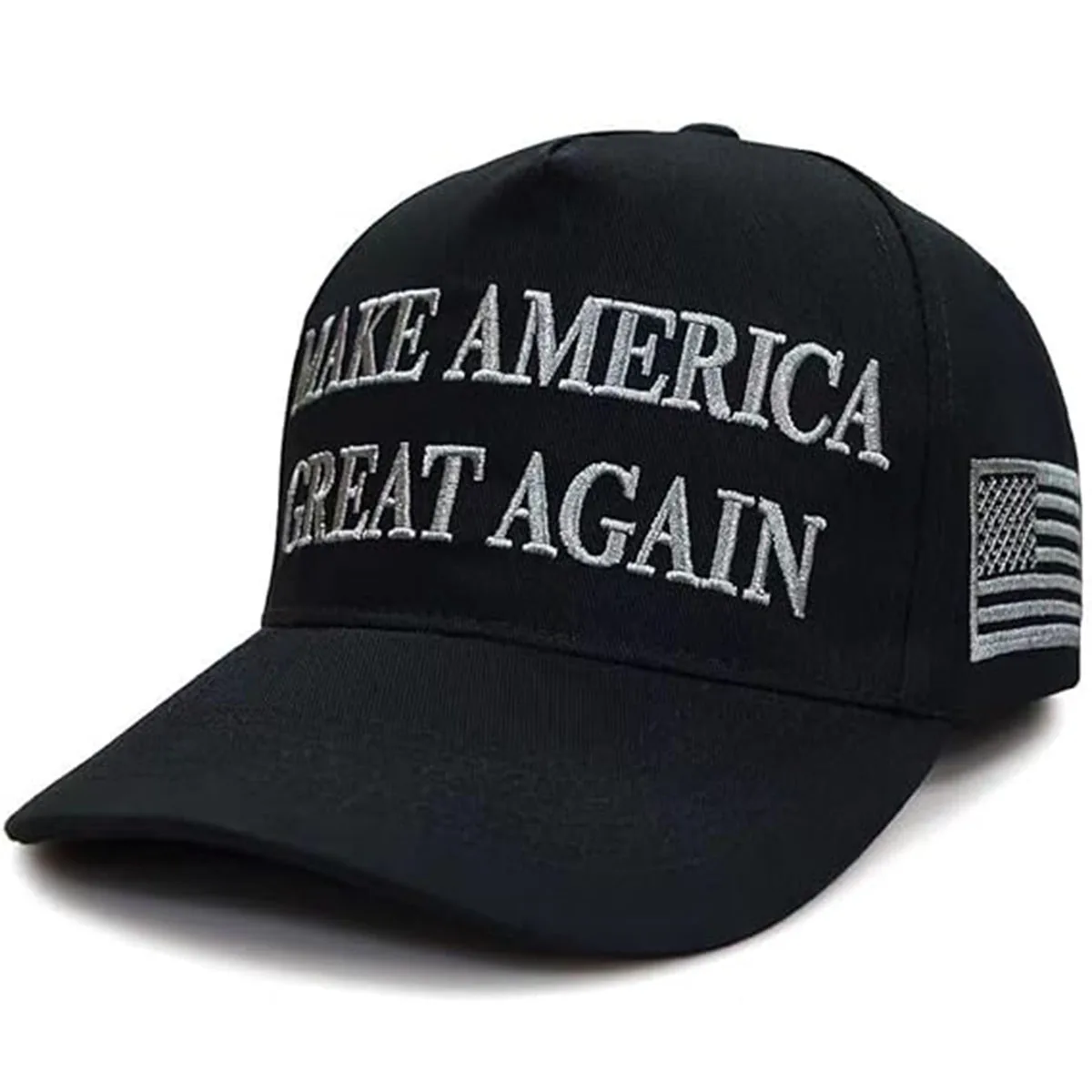 1Pc Black Hat Never Surrender Maga Hat Us Embroidered Adjustable Baseball Hat Black