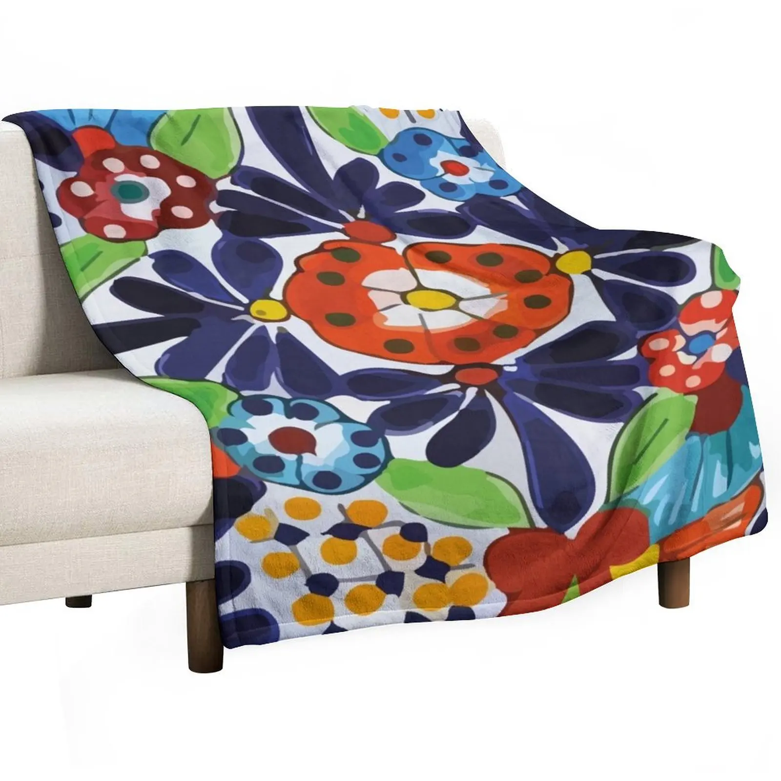 Colorful maximalist Puebla talavera pottery ornamental mexican azulejo tile Throw Blanket Comforter Single Blankets