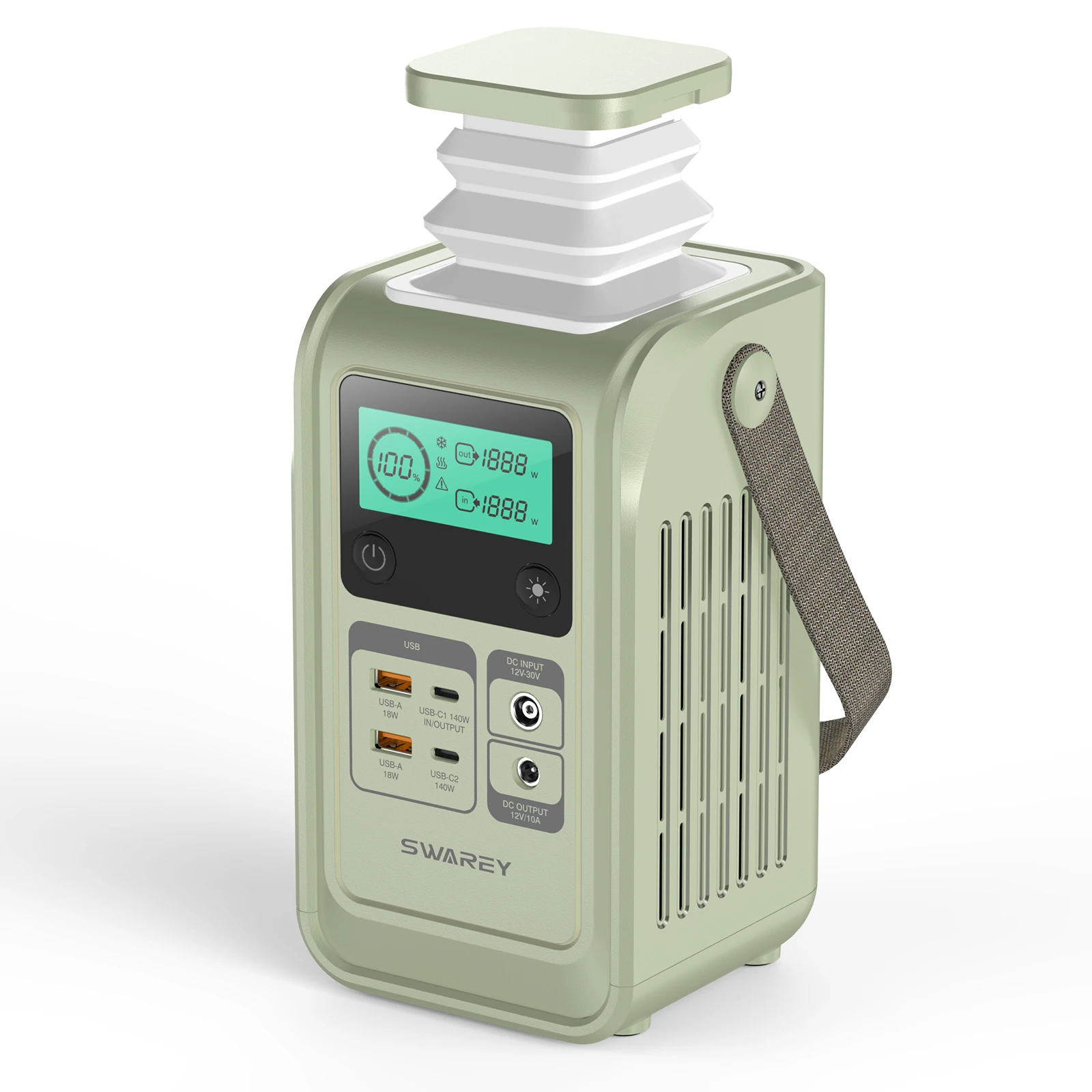 Image of SWAREY S200 192Wh DC Powerbank Powerstation, LiFePO4 60Ah Akku 140W Solargenerator Notstrom-Ladegerät