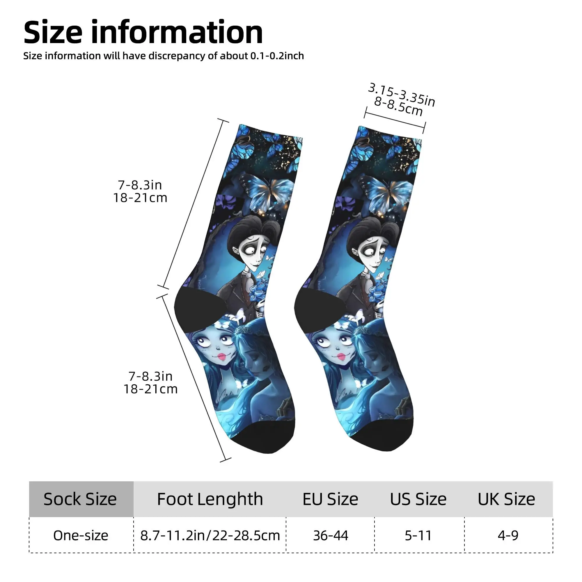 Corpse Bride 양말 캐주얼 스타킹 가을 땀 방지 커플 양말 통기성 디자인 야외 양말