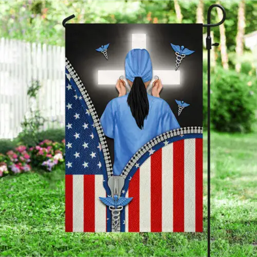 Nurse American Flag Garden Flag