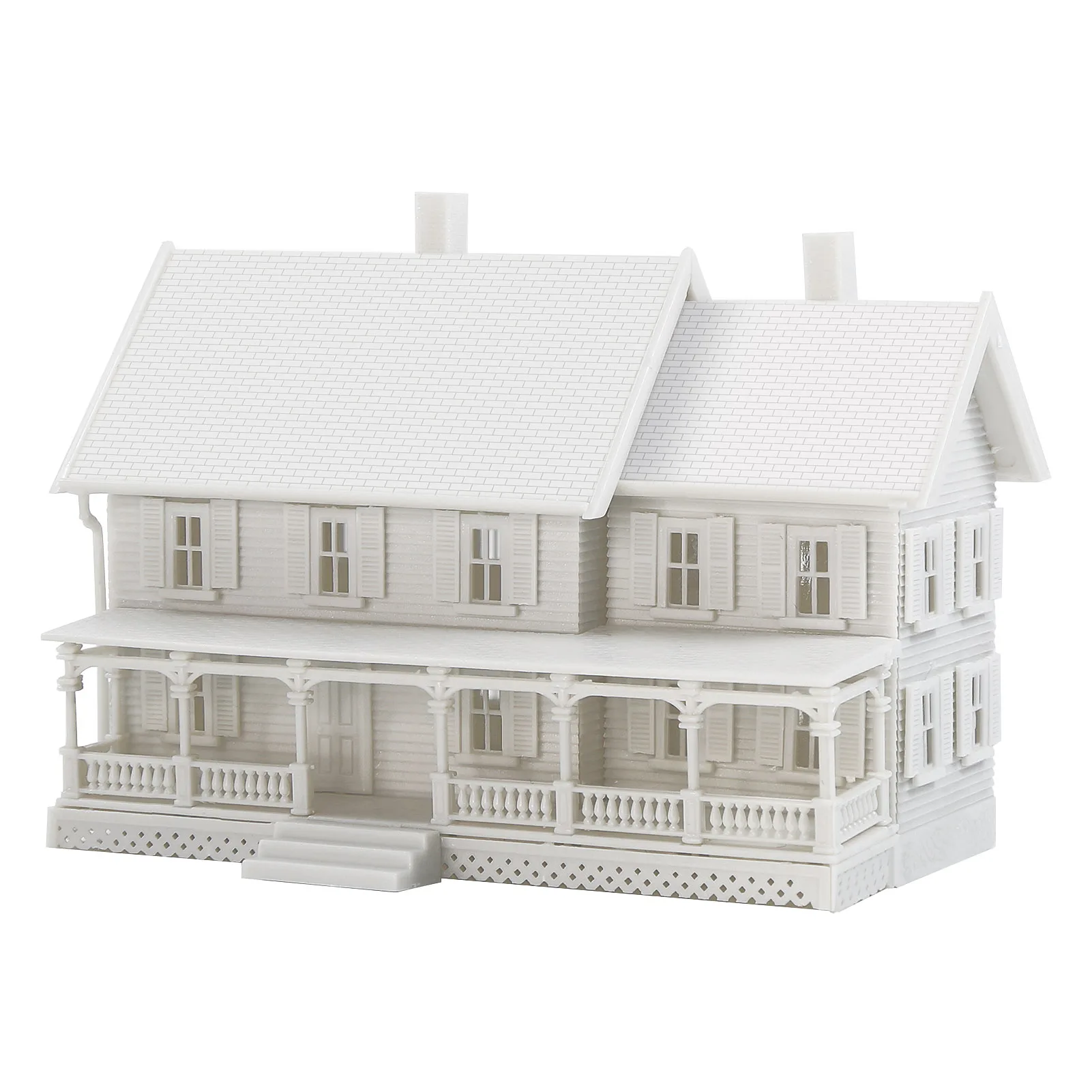 

Evemodel N Scale 1:160 Model Dwelling House Kit Two-story with Long Porch Unassembled Unpainted JZN5889JJ