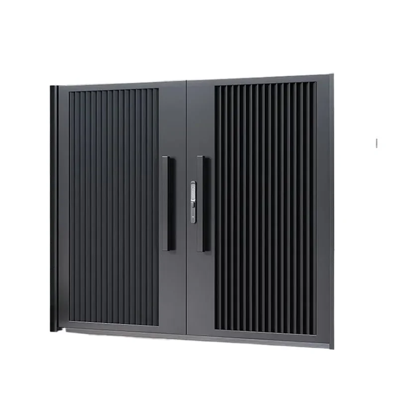 Modern Aluminum Art Courtyard Double Door for Villa Rural Self Built House Small Yard Iron Style Entrance Gate