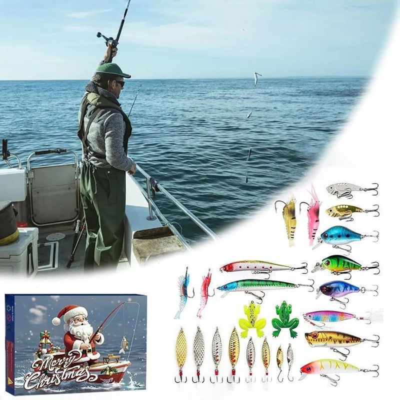 2024 Advent Calendar Fishing Christmas Countdown 24 Days Fishing Advent Calendar Tackle Set Christmas Christmas Gifts