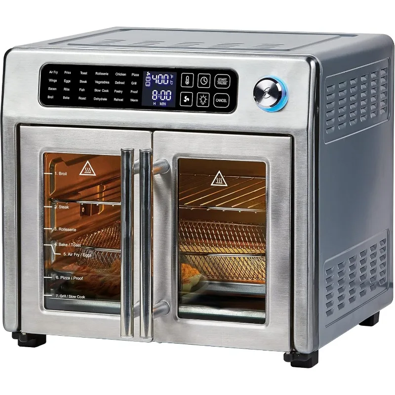 

26 QT Extra Large Air Fryer, Convection Toaster Oven with French Doors, Stainless Steel